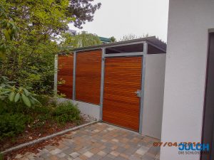 Verkleidung Garage Holz Sichtschutz Windschutz verzinkt