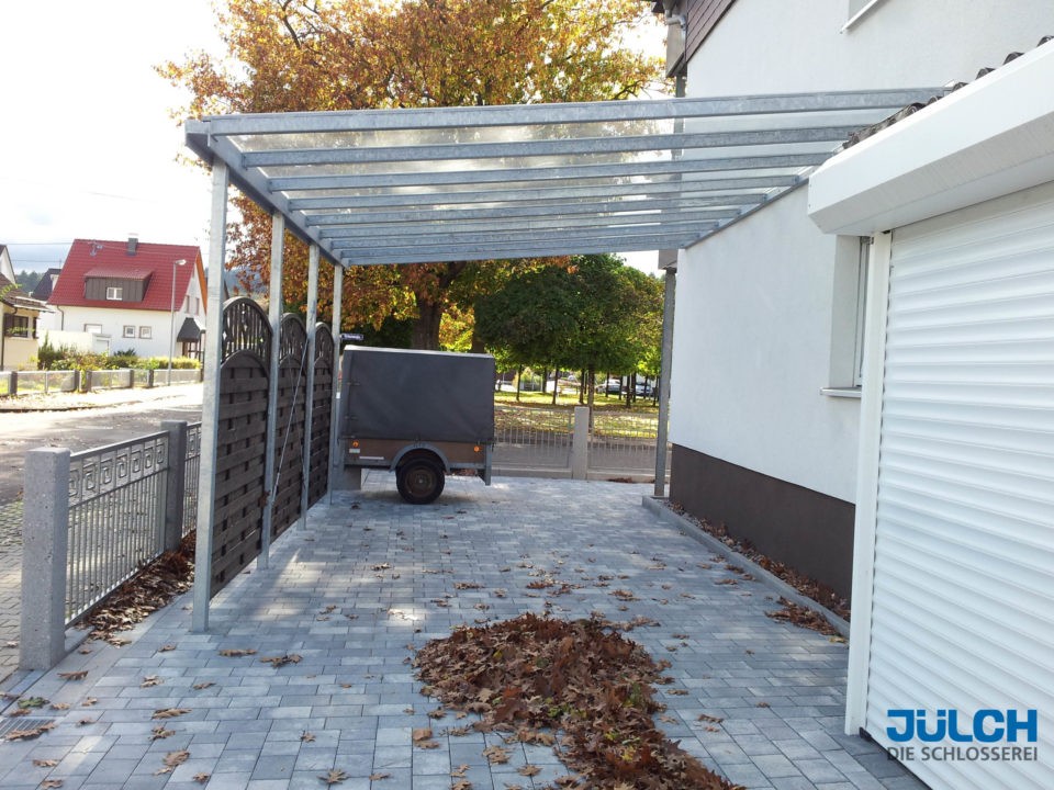 Carport feuerverzinkt, Ueberdachung Glas